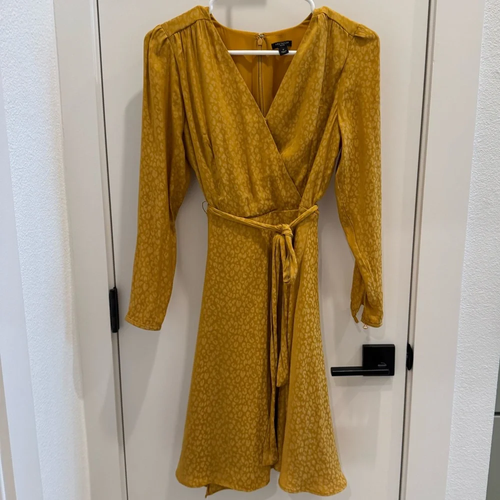 Ann Taylor Long Sleeve Faux Wrap Dress - Picture 2 of 7